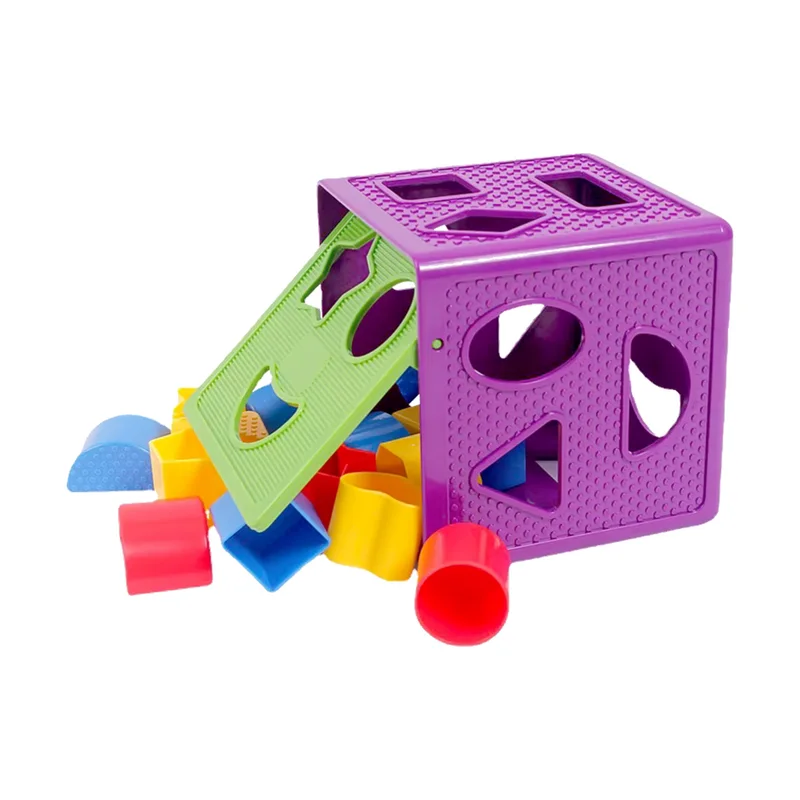 דלי מיון צורות עם 8 קוביות וידית